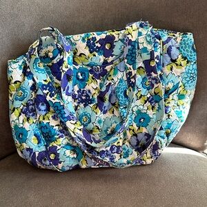 Vera Bradley Blueberry Blooms Tote Shoulder Bag